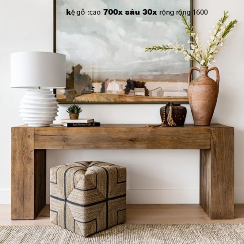 Kệ gỗ tự nhiên Cao 700 x Sâu 30 x Rộng 1600  (10)